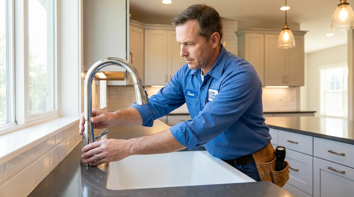 Kitchen faucet installation by Johns Plumbing LLC in Minco